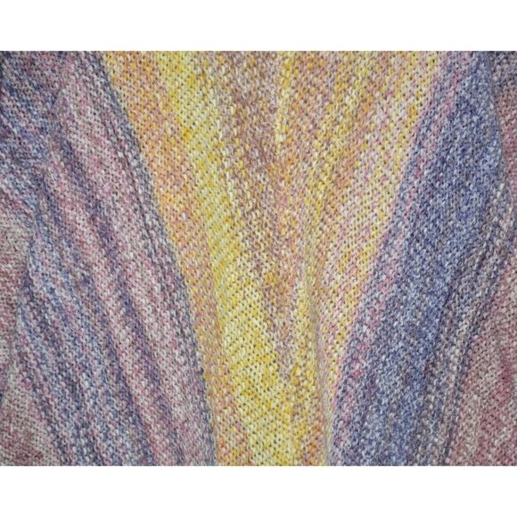 Pretty Coldwater Creek Colorful Pullover Poncho Sweater One Size V-Neck Layering - Picture 7 of 10